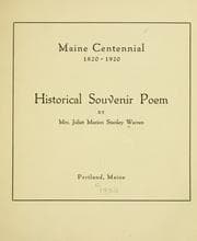 Tapa de Maine centennial 1820-1920