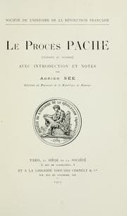 Tapa de Le procès Pache (extraits du dossier)