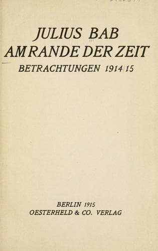 Tapa de Am Rande der Zeit