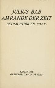 Tapa de Am Rande der Zeit