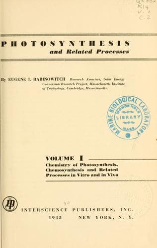 Tapa de Photosynthesis and related processes