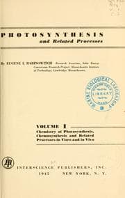 Tapa de Photosynthesis and related processes