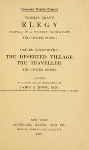 Tapa de Thomas Gray's Elegy written in a country churchyard