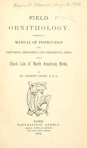 Tapa de Field ornithology.