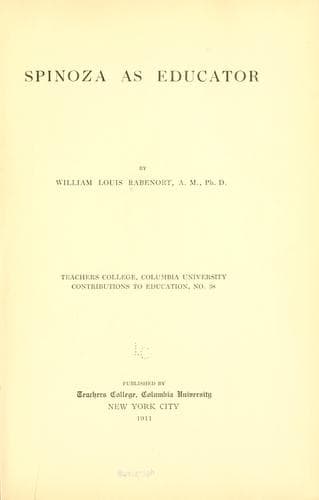 Tapa de Spinoza as educator