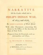 Tapa de A narrative of the causes which led to Philip's Indian war, of 1675 and 1676