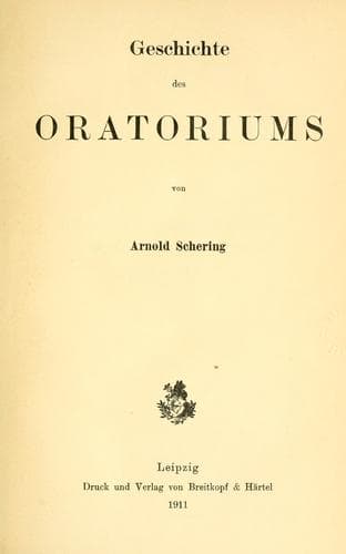 Tapa de Geschichte des Oratoriums