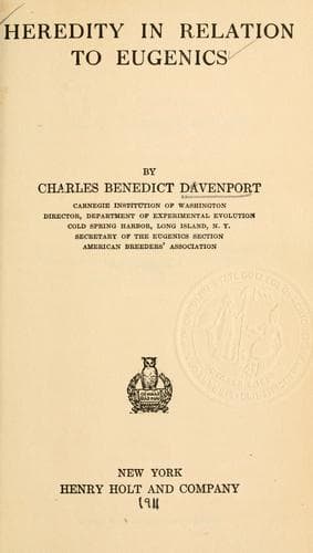 Tapa de Heredity in relation to eugenics