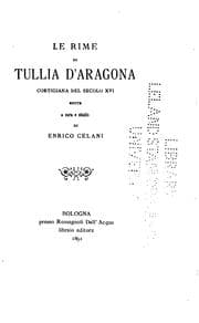 Tapa de Le rime di Tullia d'Aragona