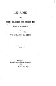 Tapa de Le rime dei poeti bolognesi del secolo XIII