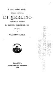 Tapa de I due primi libri della Istoria di Merlino