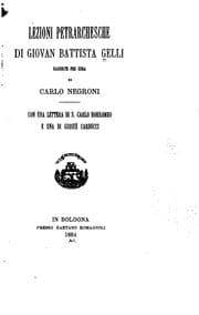 Tapa de Lezioni petrarchesche