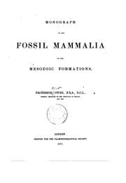 Tapa de Monograph of the fossil Mammalia of the Mesozoic formations