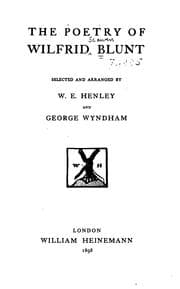 Tapa de The Poetry of Wilfred Blunt