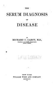 Tapa de The serum diagnosis of disease