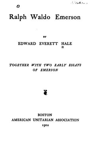 Tapa de Ralph Waldo Emerson