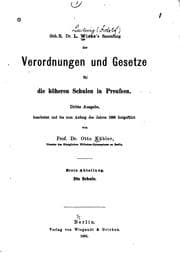 Tapa de Verordnungen und Gesetze für die höheren Schulen in Preussen