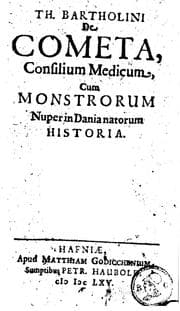 Tapa de Th. Bartholini De cometa