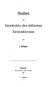 Tapa de Studien zur Geschichte des jüdischen Gottesdienstes