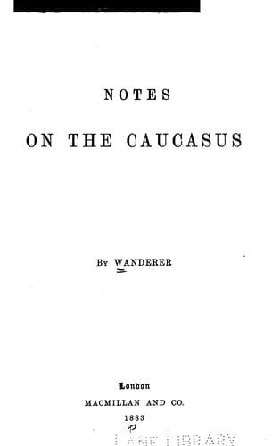 Tapa de Notes on the Caucasus