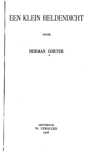Tapa de Een klein heldendicht