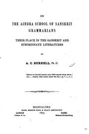 Tapa de On the Aindra school of Sanskrit grammarians, their place in the Sanskrit and subordinate literatures