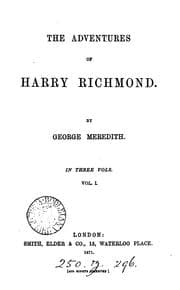 Tapa de The adventures of Harry Richmond