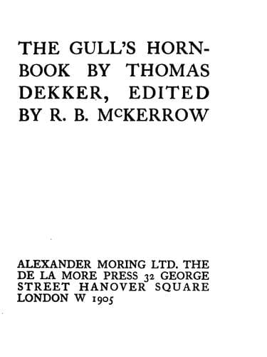Tapa de The gull's hornbook