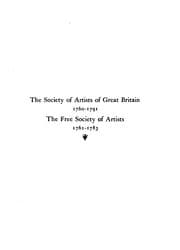 Tapa de The Society of artists of Great Britain, 1760-1791; the Free society of artists, 1761-1783