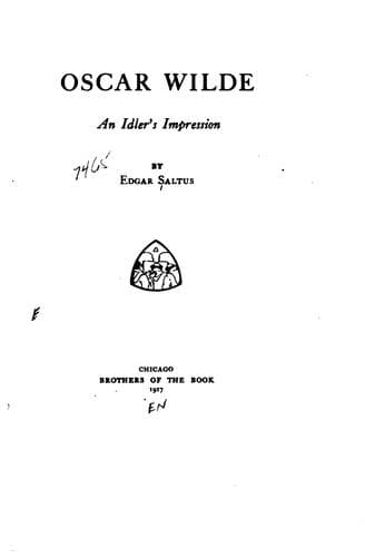 Tapa de Oscar Wilde, an idler's impression