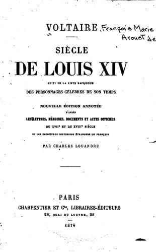 Tapa de Siècle de Louis XIV