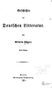 Tapa de Geschichte der deutschen Litteratur
