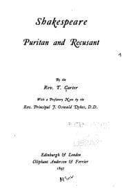 Tapa de Shakespeare, Puritan and recusant