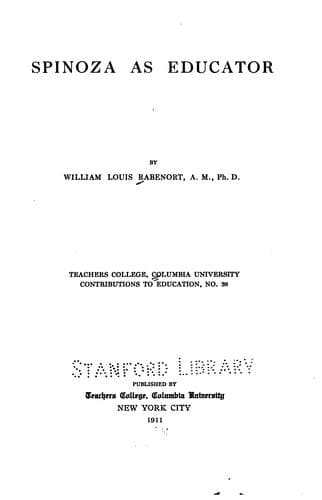 Tapa de Spinoza as educator