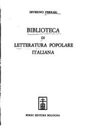 Tapa de Biblioteca di letteratura popolare italiana