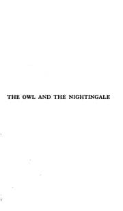 Tapa de The owl and the nightingale