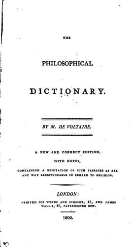 Tapa de Dictionnaire philosophique