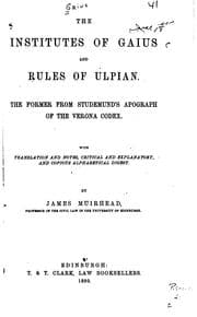 Tapa de The Institutes of Gaius and Rules of Ulpian