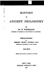Tapa de History of ancient philosophy