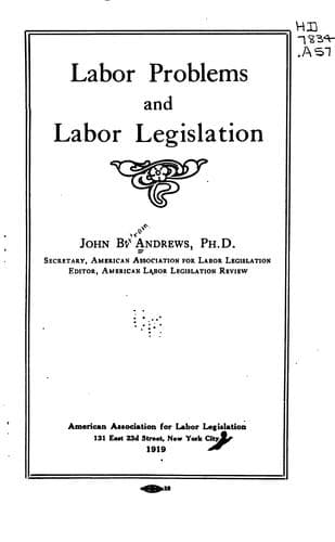 Tapa de Labor problems and labor legislation