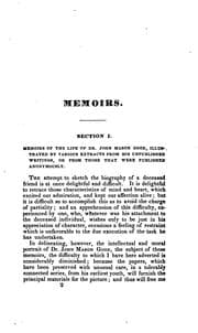 Tapa de Memoirs of the life, writings, and character, literary, professional, and religious, of the late John Mason Good, M. D. ..