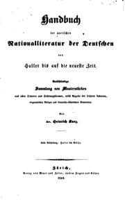 Tapa de Handbuch der poetischen nationalliteratur der Deutschen von Haller bis auf die neueste zeit