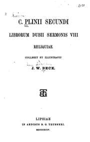 Tapa de C.Plinii Secundi Librorum dubii sermonis VIII reliquiae