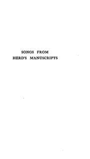 Tapa de Songs from David Herd's manuscripts