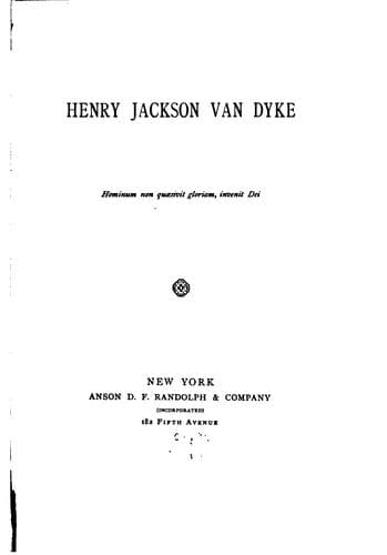 Tapa de Henry Jackson Van Dyke..