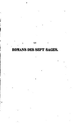Tapa de Li romans des sept sages