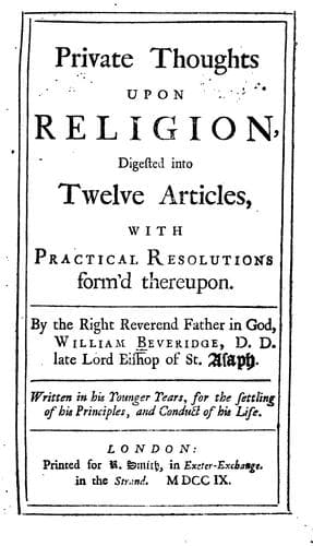 Tapa de Private thoughts upon religion