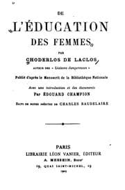 Tapa de De l'éducation des femmes
