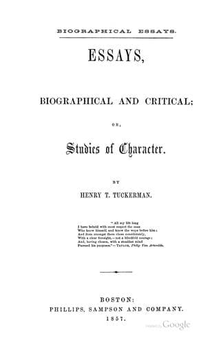 Tapa de Biographical essays