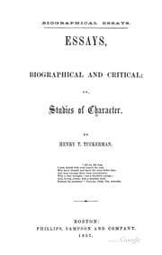 Tapa de Biographical essays